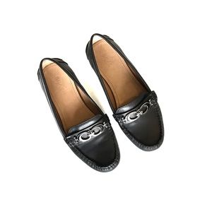 Coach black leather driving loafer Fortunata 5.5